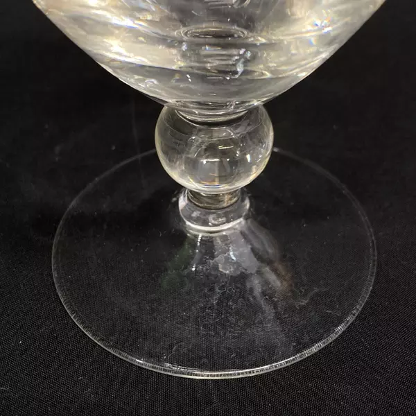 Set of 3 Crystal Ball Stem Wine Glasses 5 Inch