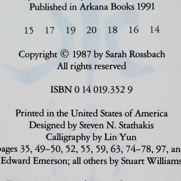 Interior Design with Feng Shui by Sarah Rossbach 1991 Arkana Books Paperback