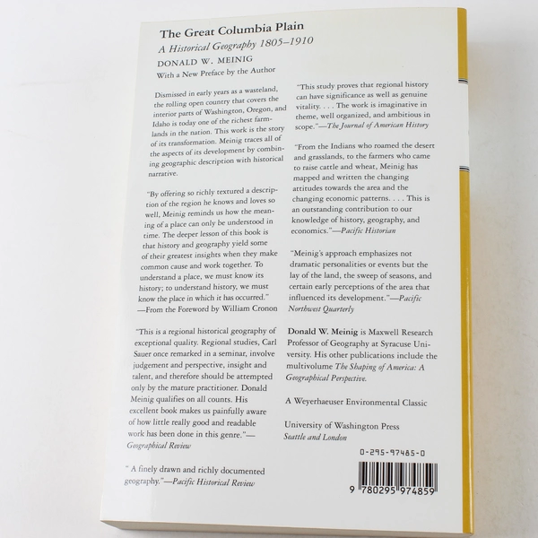 The Great Columbia Plain by D.W. Meinig 1995 Historical Geography Book, Good