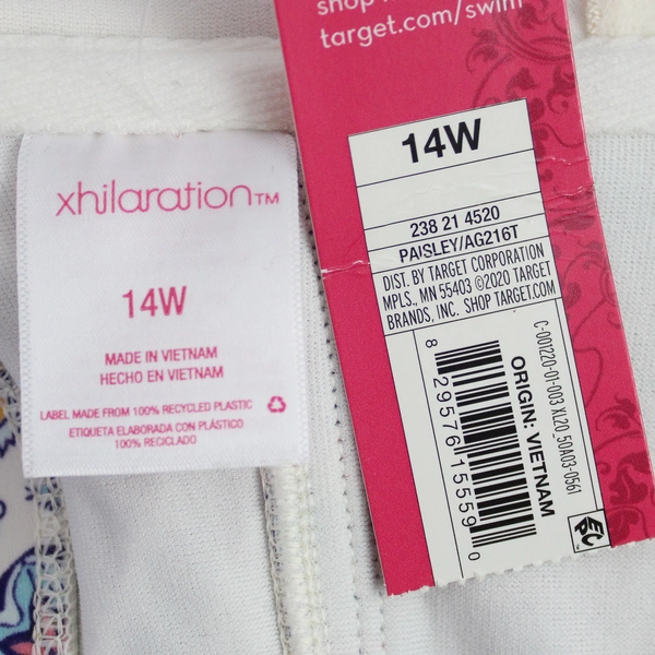 NWT Xhilaration Paisley Bikini Top Women's 14W Stylish Swimwear Beach Pool