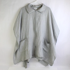 Melrose and Market Women's Gray Zip-Front Poncho One Size