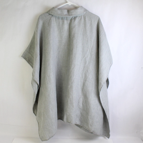 Melrose and Market Women's Gray Zip-Front Poncho One Size