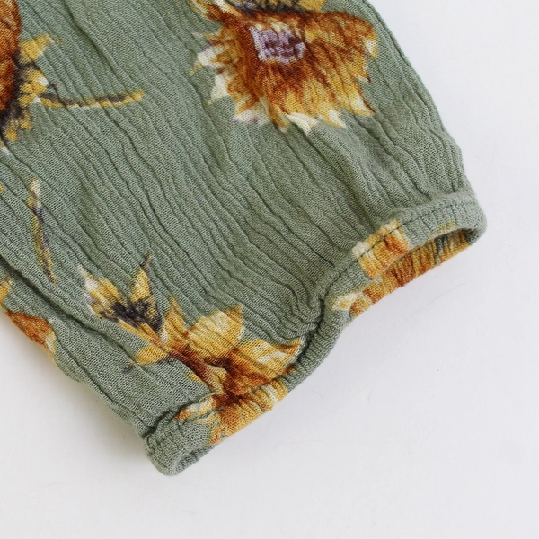 Forever 21 Green Sunflower Print Romper Women's Size Large