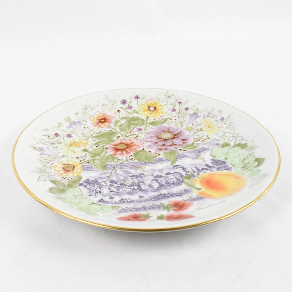 Hutschenreuther Decortative Plate 'Zinnias In A Sugar Bowl' By Daris Carroll 