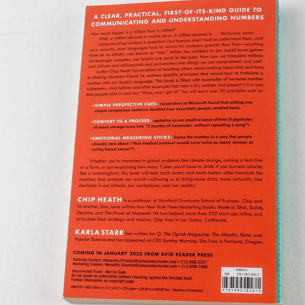 Making Numbers Count by Karla Starr & Chip Heath 2022 Paperback Good