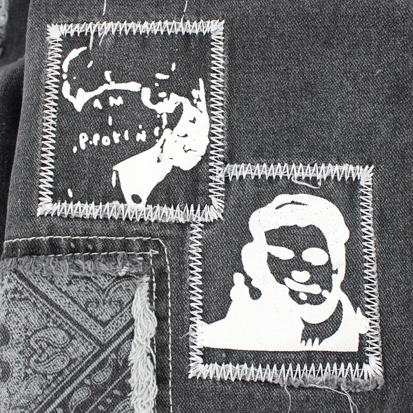 Unbranded Jeans Dark Grey Decorative Paint Stains Womens Size 49