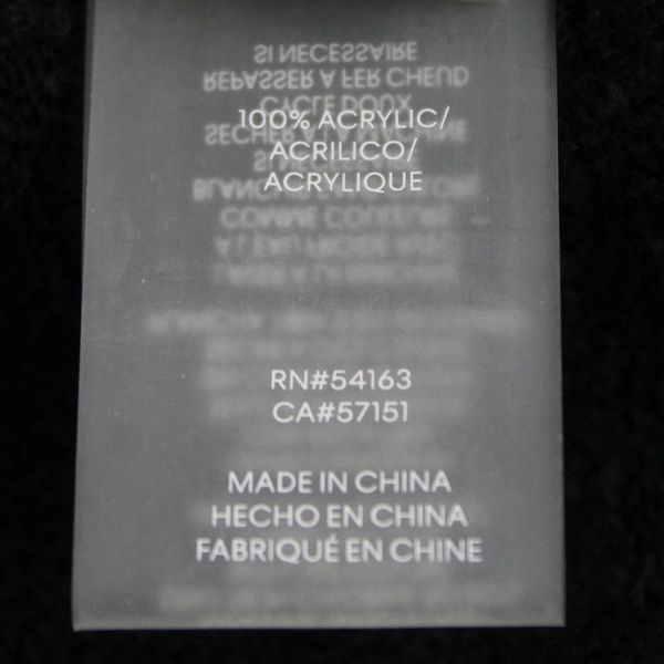 Calvin Klein Solid Black Acrylic Knit Loop Scarf