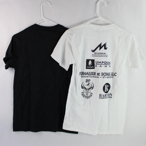 Lot of 2 Linfield Women's Size S Graphic T-Shirts Black & White