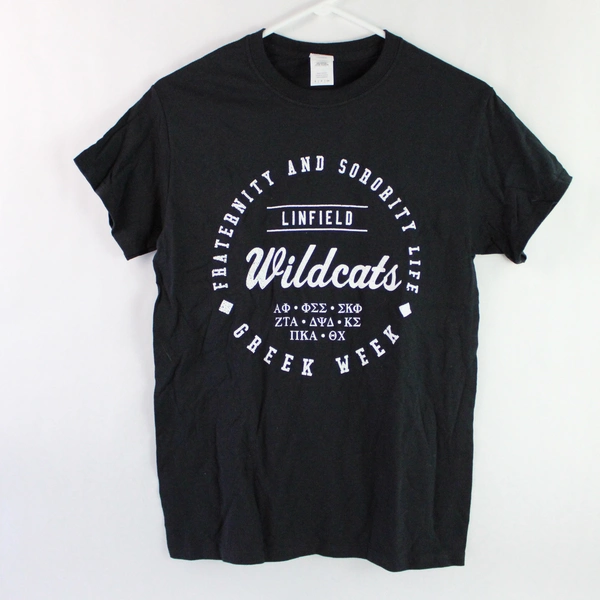 Lot of 2 Linfield Women's Size S Graphic T-Shirts Black & White