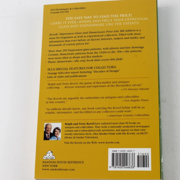 Kovels' Depression Glass & Dinnerware Book by Ralph & Terry Kovel, 2004
