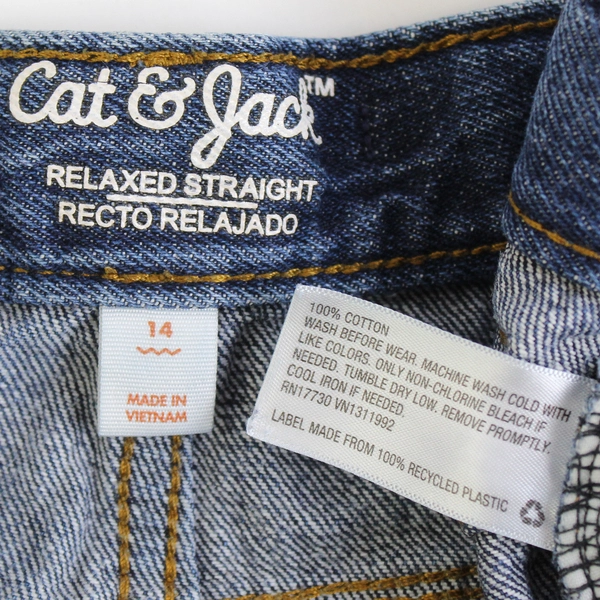 Cat & Jack Relaxed Straight Jeans, Children 14 Cotton 17730