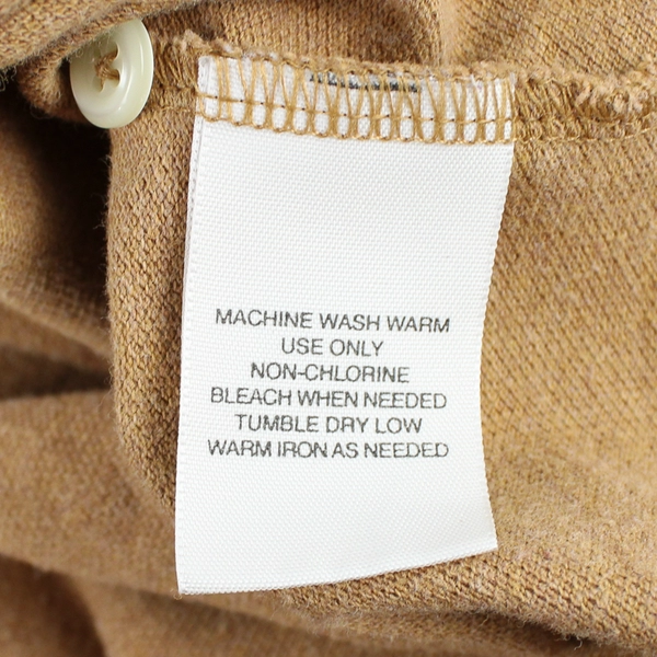 Unbranded Brown Long Sleeve Polo Shirt Men's Size 2XL Solid Color Cotton