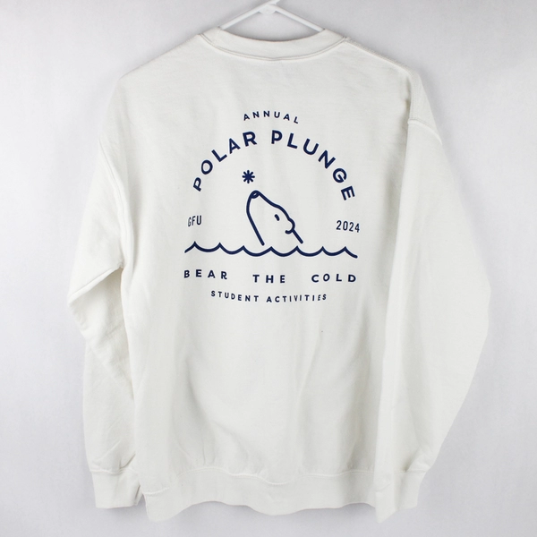George Fox University Pullover Sweatshirt, Unisex M White 2024 Polar Plunge