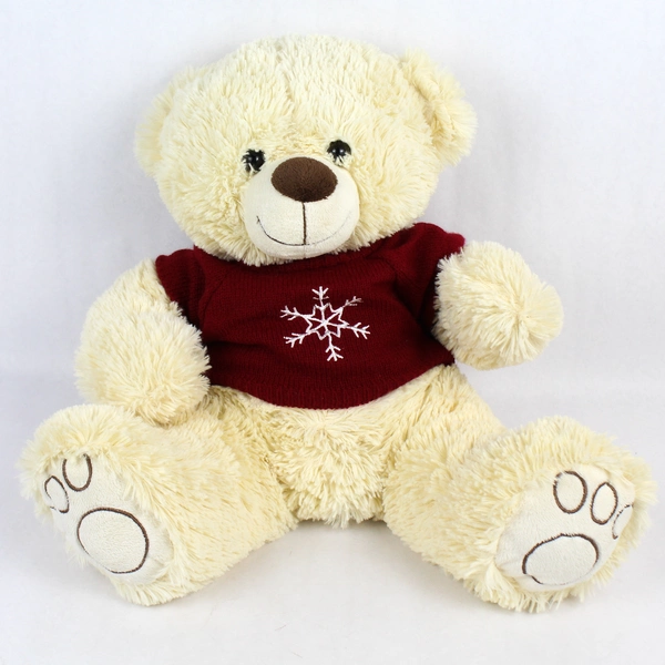 Best Made Toys Cream Colored Stuffed Bear With Snowflake Sweater 14"