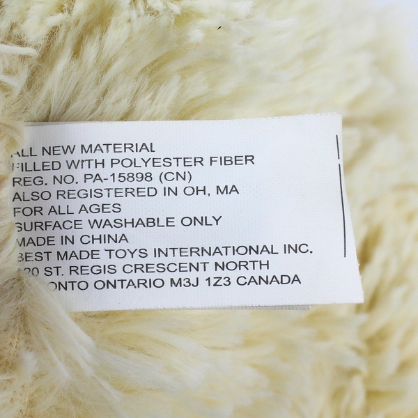 Best Made Toys Cream Colored Stuffed Bear With Snowflake Sweater 14"