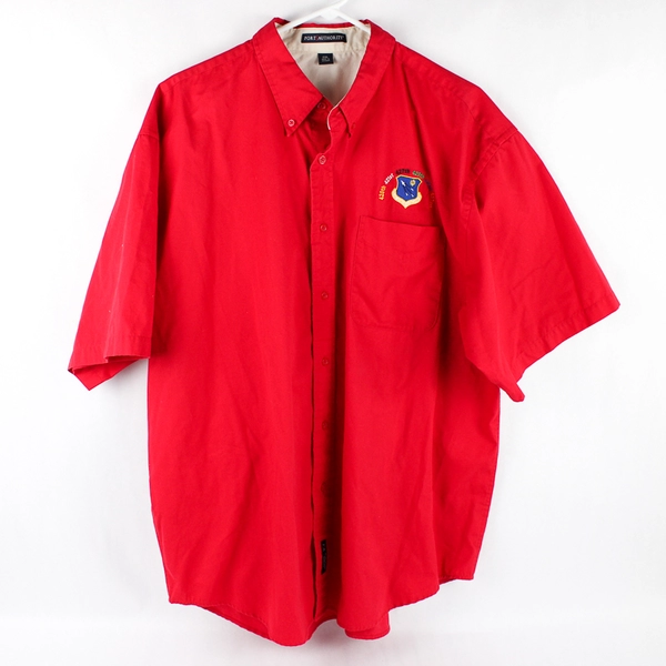 Red Port Authority Polo Short Sleeve Embroidered Button Up Shirt Men's Size 2XL