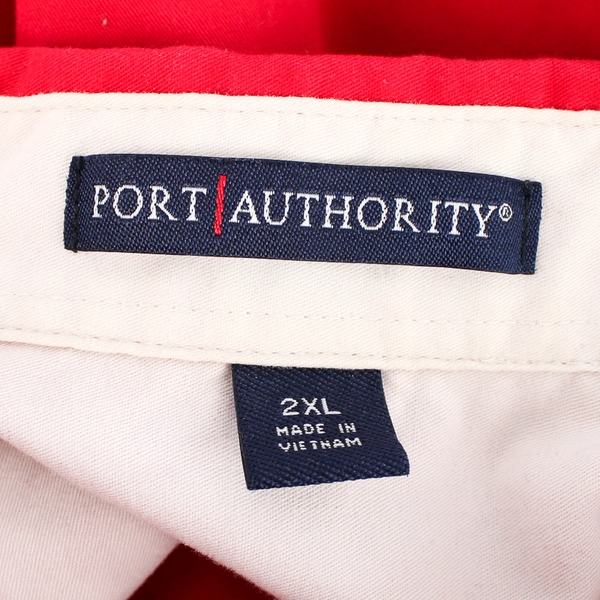 Red Port Authority Polo Short Sleeve Embroidered Button Up Shirt Men's Size 2XL