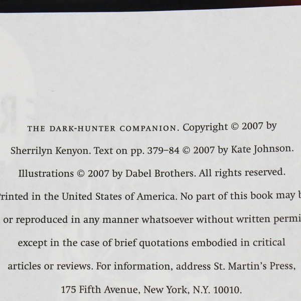 The Dark-Hunter Companion Sherrilyn Kenyon Alethea Kontis 2007 1st Ed Paperback