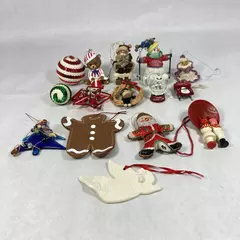 Lot of 15 Assorted Christmas Ornaments Pre-Owned Holiday Decor