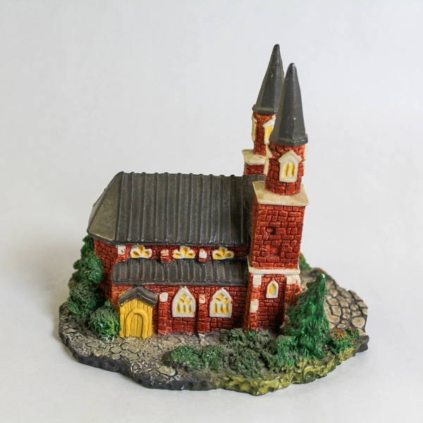 1987 Dept 56 Dickens Village Miniature Brick Abbey 5" Figurine - Holiday Decor