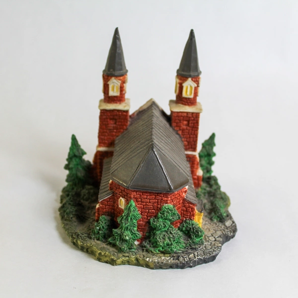 1987 Dept 56 Dickens Village Miniature Brick Abbey 5" Figurine - Holiday Decor
