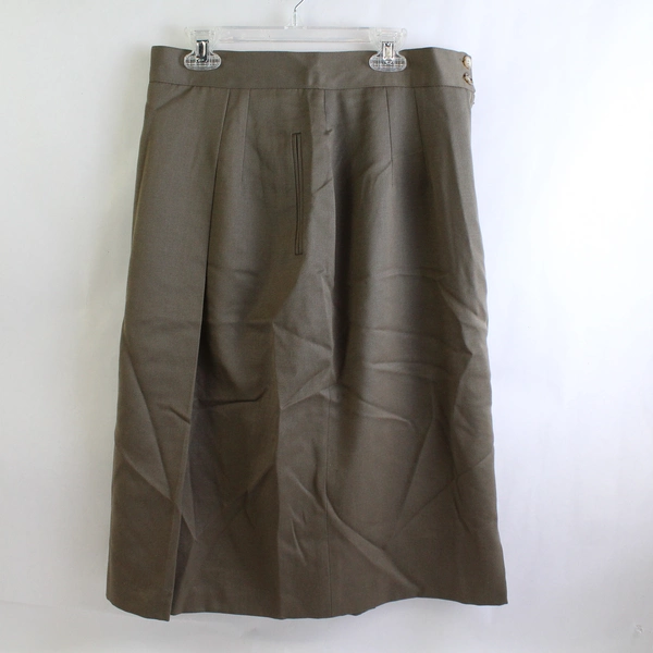 Talbots Petite Collection Solid Brown Wool Pencil Skirt Women's Size 12