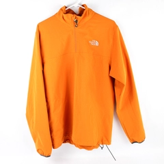 North Face Quarter Zip Drawstring Lightweight Orange Stretch Pullover Men's M