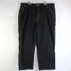 Dickies Relaxed Fit Carpenter Cropped Pants Cotton Stretch Women's 34R Altered