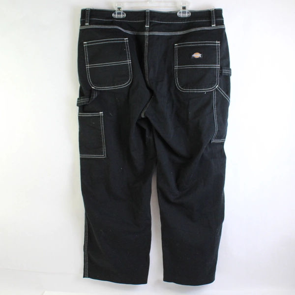 Dickies Relaxed Fit Carpenter Cropped Pants Cotton Stretch Women's 34R Altered