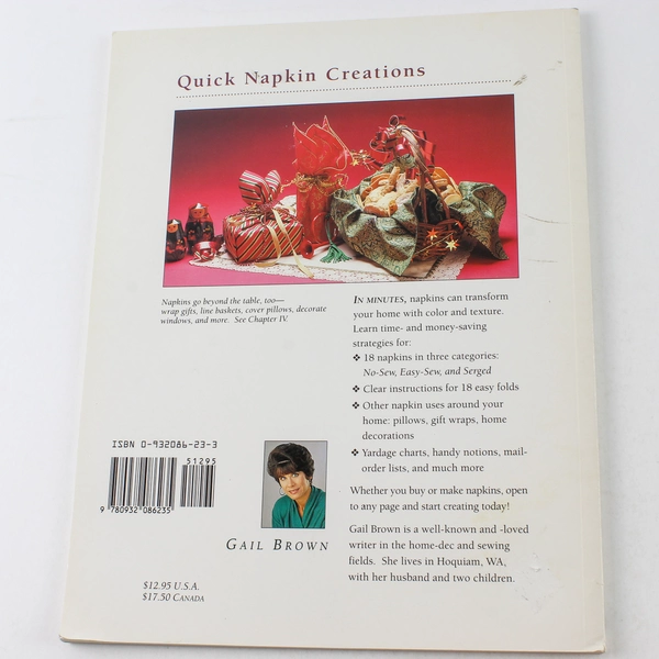 Quick Napkin Creations by Gail Brown 1991 Paperback Crafting & Decorating Guide