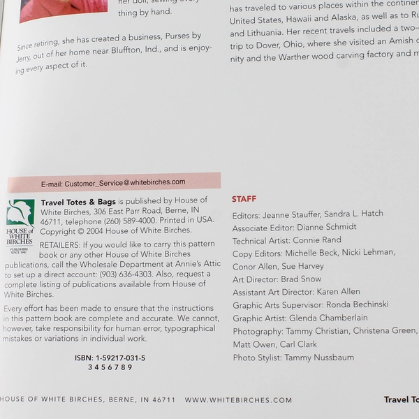 Travel Totes & Bags by Jerry Shaw 2004 Paperback Quilting Book - Good Condition