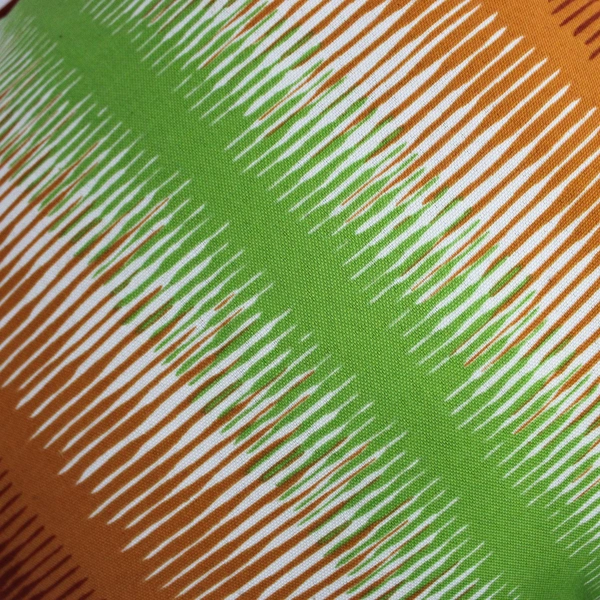Brown Orange Green White Throw Pillow 15" x 15" Abstract Striped Pattern