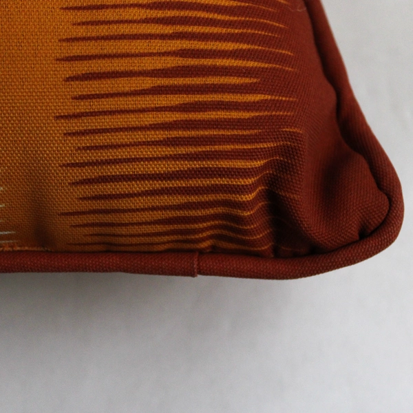 Brown Orange Green White Throw Pillow 15" x 15" Abstract Striped Pattern