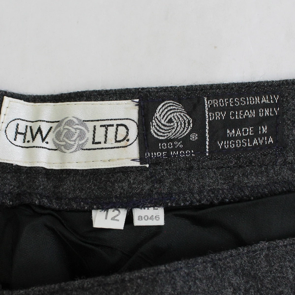 Vintage H.W. LTD. Gray Pleated Wool Dress Pants Women's Size 12