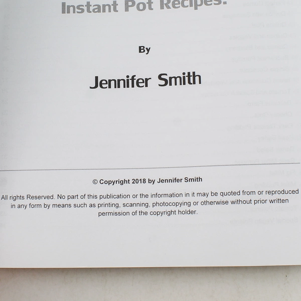 Instant Pot Cookbook by Jennifer Smith 500 Quick & Easy Recipes 2018