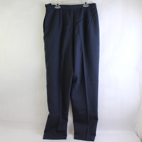 Vintage Rena Rowan for Saville Navy Blue Wool Pleated Dress Pants Women's Sz 12