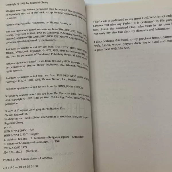 Healing Prayer: God's Divine Intervention in Medicine Faith and Prayer 1999