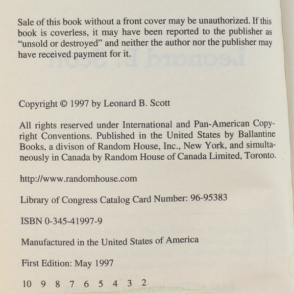 Solemn Duty by Leonard B. Scott 1997 Paperback