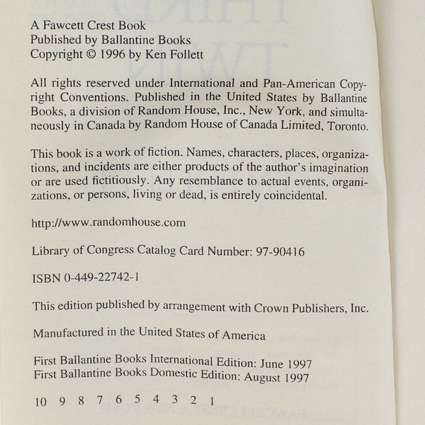 The Third Twin by Ken Follett 1997 Paperback