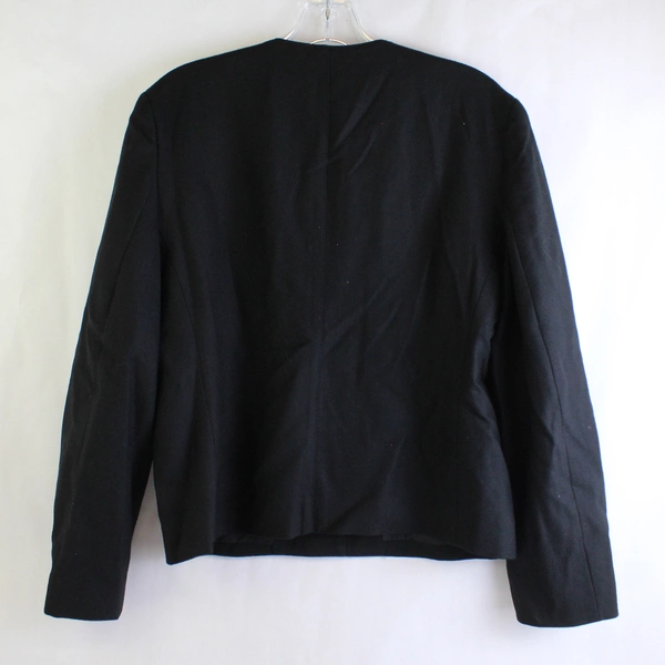 Vintage Bankers Club Black Button-Front Wool Jacket Women's Size 8