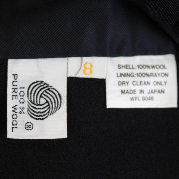 Vintage Bankers Club Black Button-Front Wool Jacket Women's Size 8