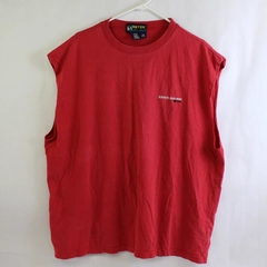 Eddie Baur Ebtek Sleeveless T Shirt Red 100% Cotton Men's Size XL Flawed