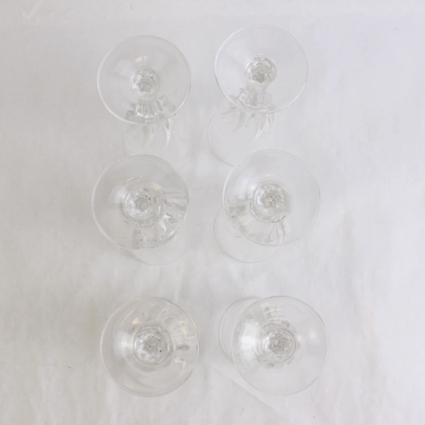 Set of 6 Cristal d'Arques Flamingo Blown Glass Champagne Flutes 7.25 Inch
