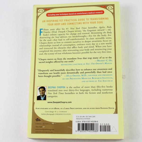 Reinventing the Body Resurrecting the Soul by Deepak Chopra Paperback 2010