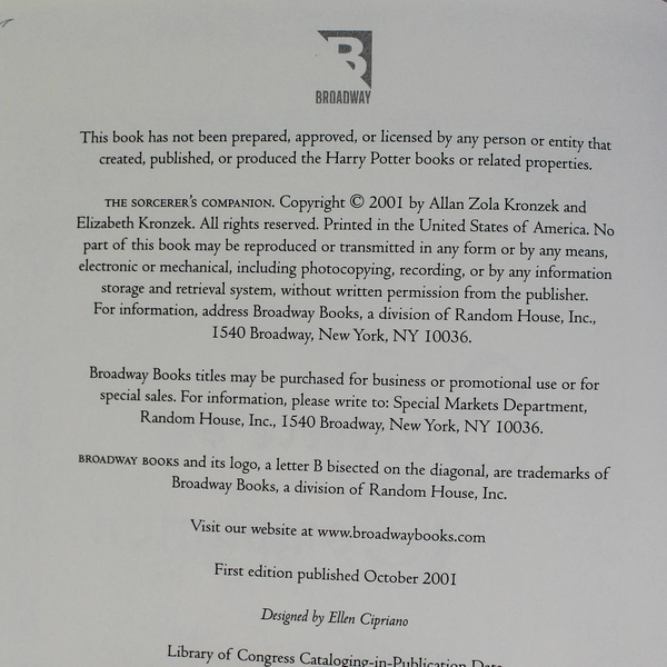 The Sorcerer's Companion: Guide to the Magical World of Harry Potter PB