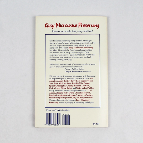 Easy Microwave Preserving by Cynthia Fischborn Cheryl Long 1989 Paperback