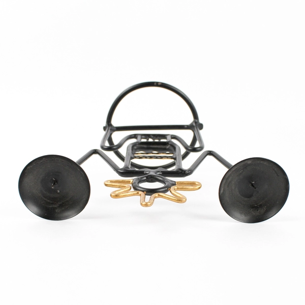 Unbranded Metal Wire Figure Double Candle Holder African Folk Art 8" Tall