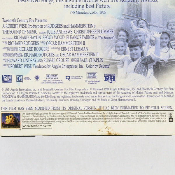 The Sound of Music VHS 2000 Classic Film Rodgers & Hammerstein Pre-Owned