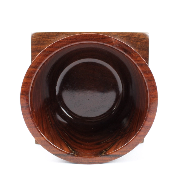 Handmade Wood Wide Based Decorative Bowl Walnut 4.5" Tall Made By Dave 2021