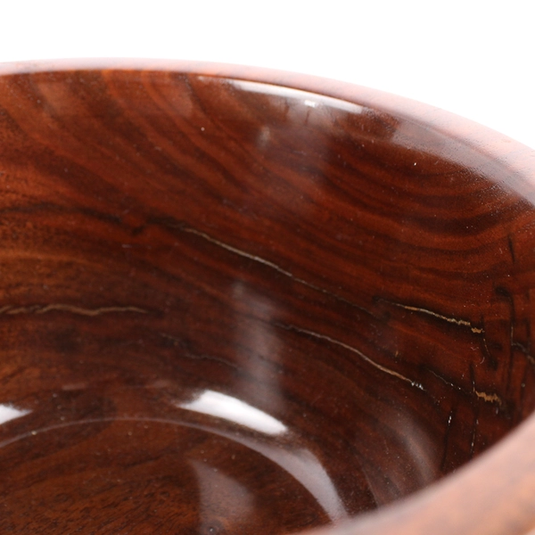Handmade Wood Wide Based Decorative Bowl Walnut 4.5" Tall Made By Dave 2021